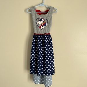 Cute Unicorn 4th of July Dress 6/6X